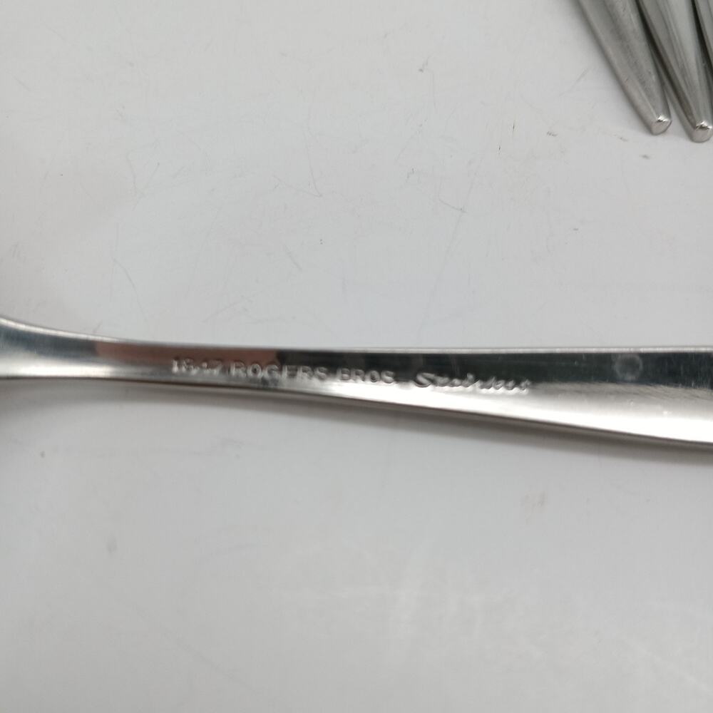 7X Forks Vtg 1847 Rogers Bros. Youth Pattern Stainless Steel 2 Salad & 5 Dinner - Picture 3 of 10